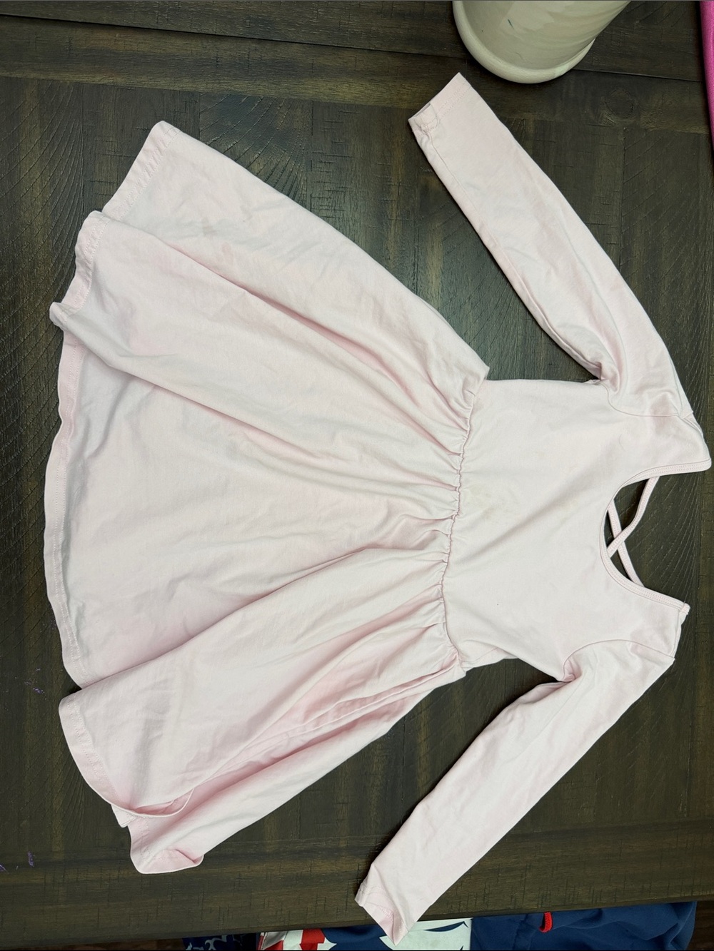 Light Pink Long Sleeve Ballet Leotard Girls Dress -